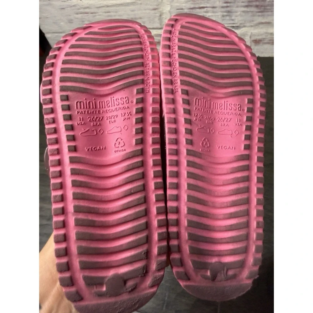 Mini Melissa Girls' Pink Strappy Sandals Slides Size 11 Cozy Slide